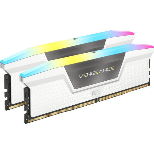 MEMORIA RAM CORSAIR DDR5 UDIMM VENGEANCE RGB 64GB (2 X 32GB) 5200 MHZ C40 — WHITE MEMORIA RAM CORSAIR DDR5 UDIMM VENGEANCE RGB 64GB (2 X 32GB) 5200 MHZ C40 — WHITE